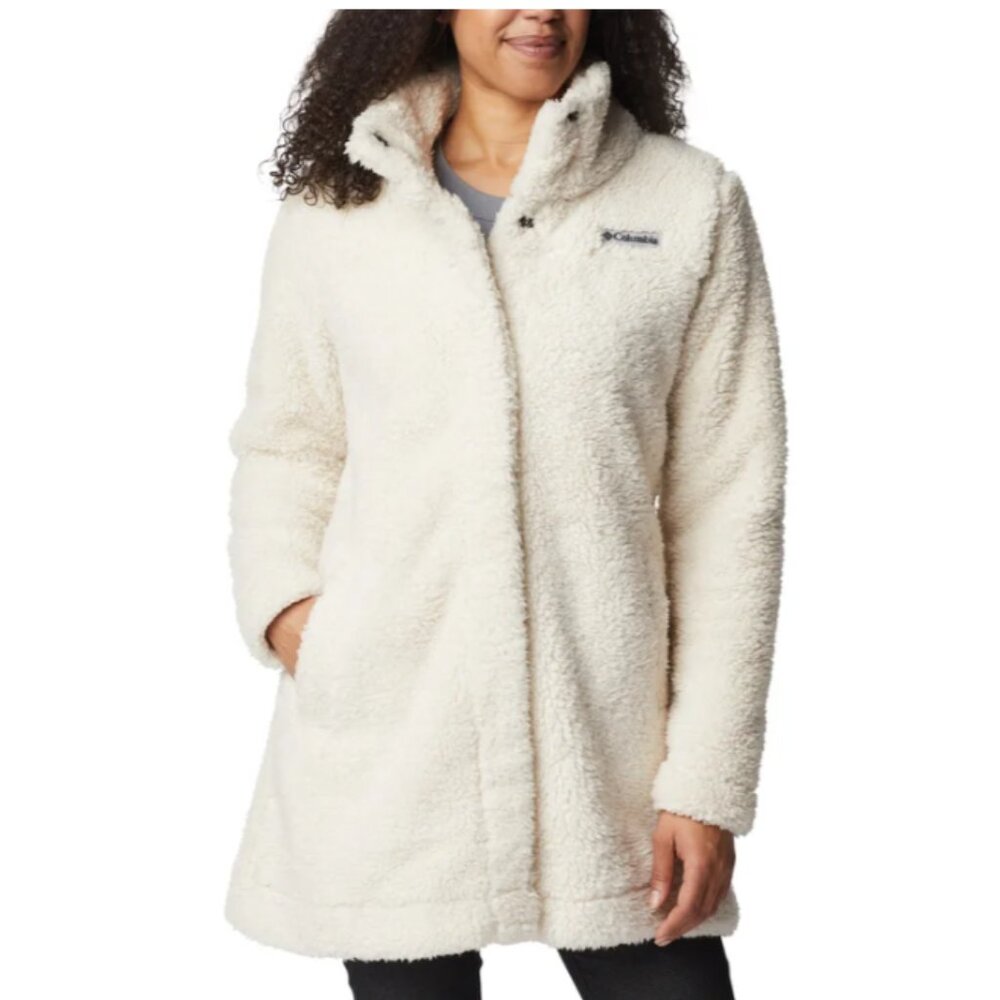 NWT Columbia Women's Long Fleece Jacket in Cream Size Large